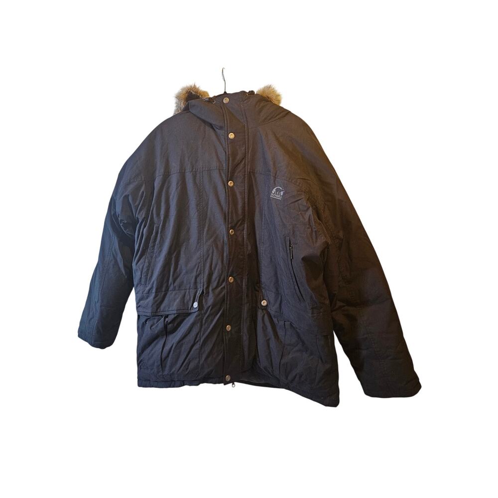 Sorel Removable Faux Fur Hooded Puffer Jacket Coat Mens XL Black